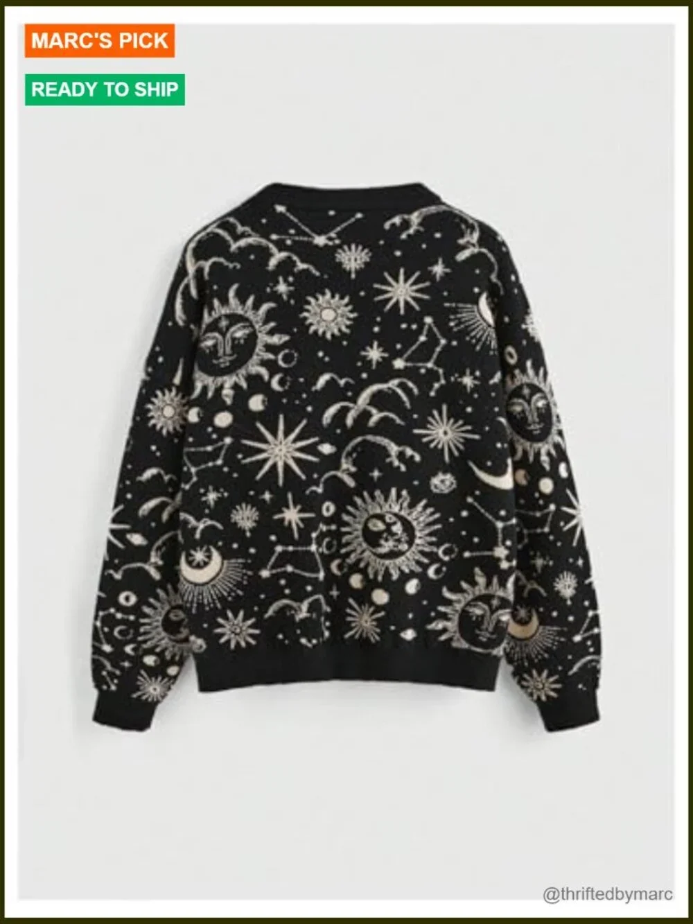 Plus Size Boho Printed Cardigan Sweater Button Up V Neck Long Sleeve Knit Tops